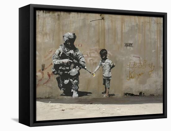 Peace-Banksy-Framed Premier Image Canvas