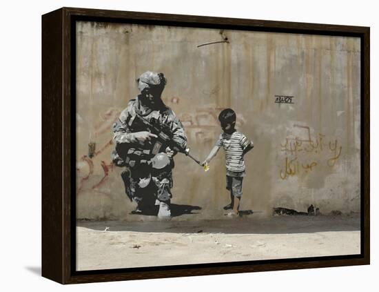 Peace-Banksy-Framed Premier Image Canvas