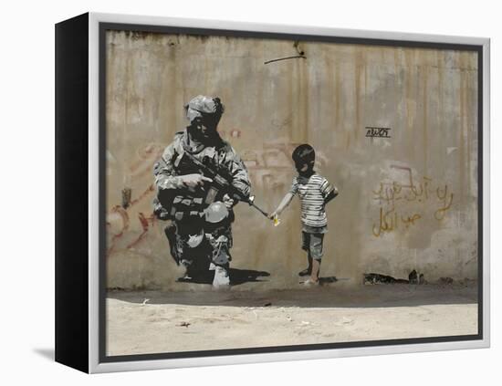 Peace-Banksy-Framed Premier Image Canvas