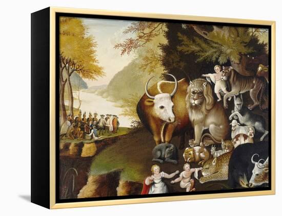 Peaceable Kingdom, C. 1834-Edward Hicks-Framed Premier Image Canvas