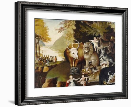 Peaceable Kingdom, C. 1834-Edward Hicks-Framed Giclee Print