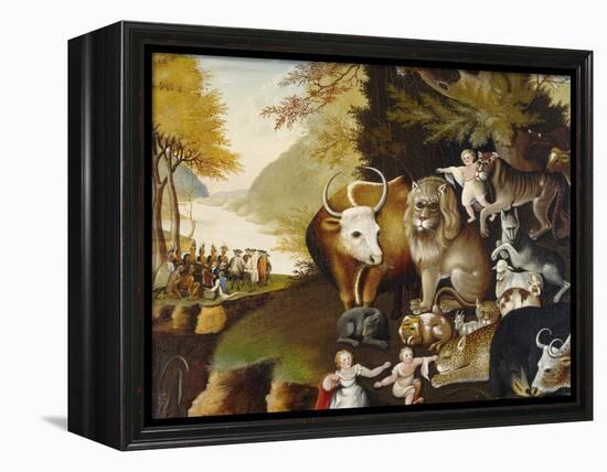 Peaceable Kingdom, C.1834-Edward Hicks-Framed Premier Image Canvas