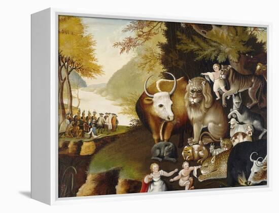 Peaceable Kingdom, C.1834-Edward Hicks-Framed Premier Image Canvas