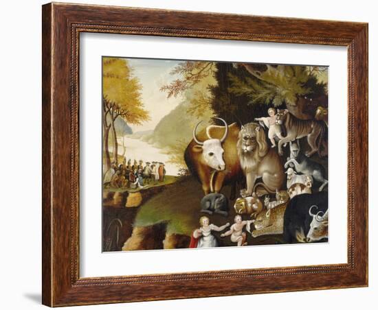 Peaceable Kingdom, C.1834-Edward Hicks-Framed Giclee Print