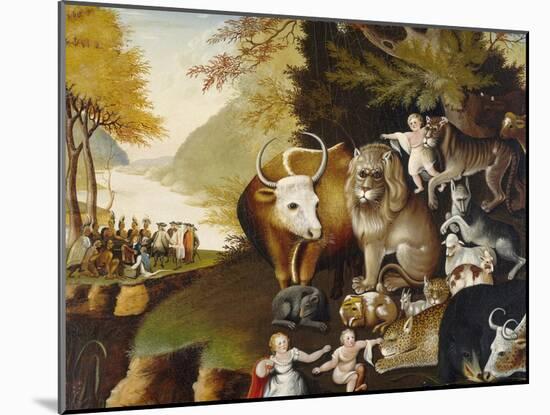 Peaceable Kingdom, C.1834-Edward Hicks-Mounted Giclee Print