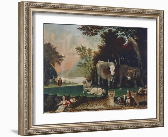 Peaceable Kingdom, Ca 1848-Edward Hicks-Framed Giclee Print