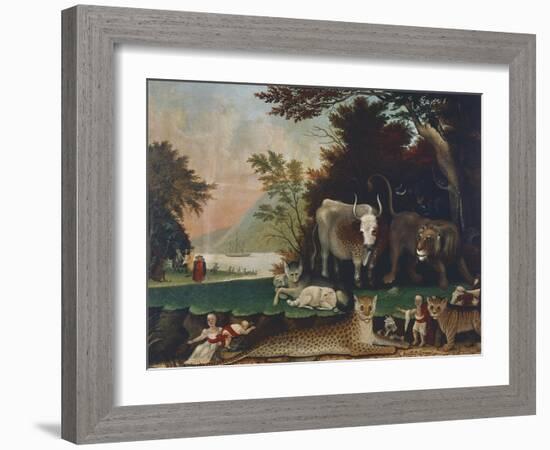 Peaceable Kingdom, Ca 1848-Edward Hicks-Framed Giclee Print