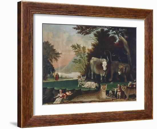 Peaceable Kingdom, Ca 1848-Edward Hicks-Framed Giclee Print