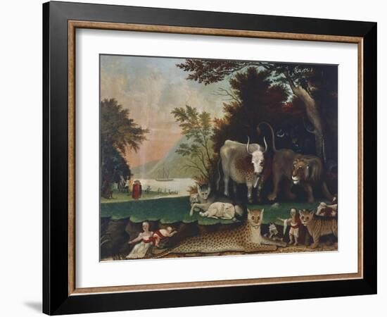 Peaceable Kingdom, Ca 1848-Edward Hicks-Framed Giclee Print