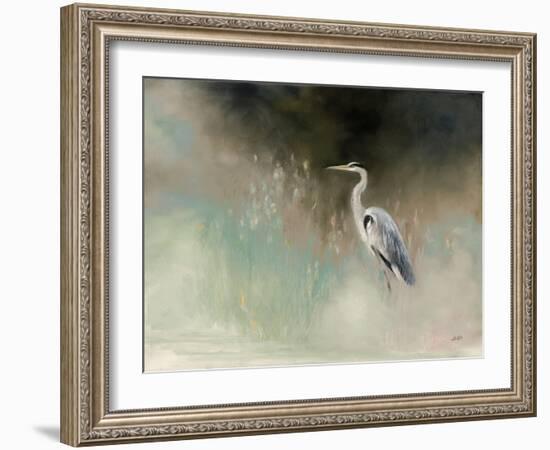 Peaceful Egret Teal-Julia Purinton-Framed Art Print