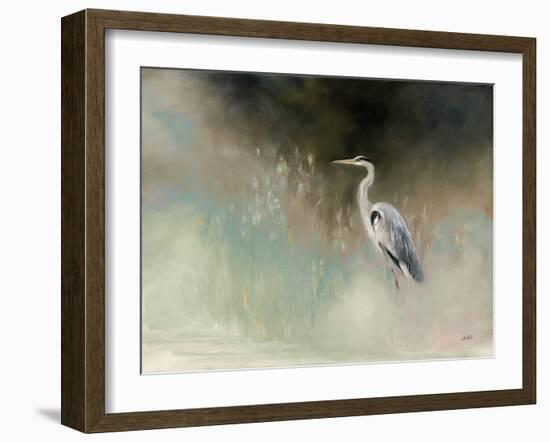 Peaceful Egret Teal-Julia Purinton-Framed Art Print