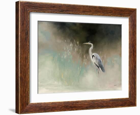 Peaceful Egret Teal-Julia Purinton-Framed Art Print