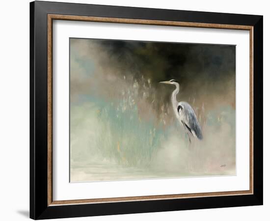 Peaceful Egret Teal-Julia Purinton-Framed Art Print