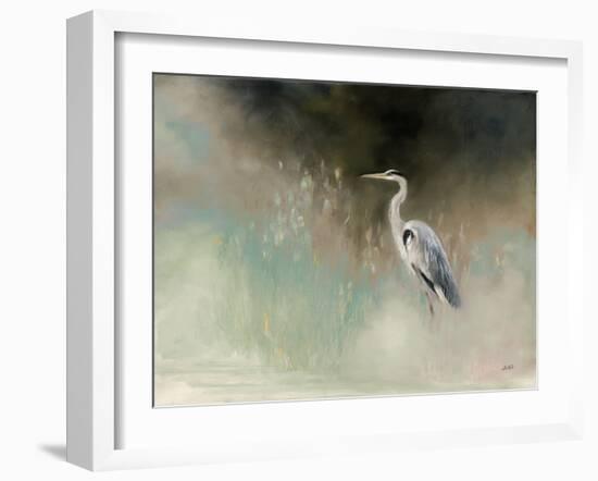 Peaceful Egret Teal-Julia Purinton-Framed Art Print