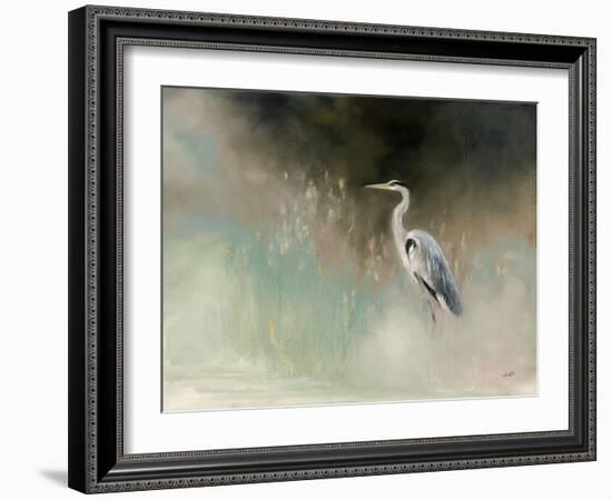 Peaceful Egret Teal-Julia Purinton-Framed Art Print