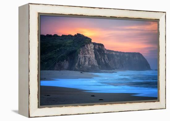 Peaceful Fire Sunset Sky Near Santa Cruz, California Coast-Vincent James-Framed Premier Image Canvas