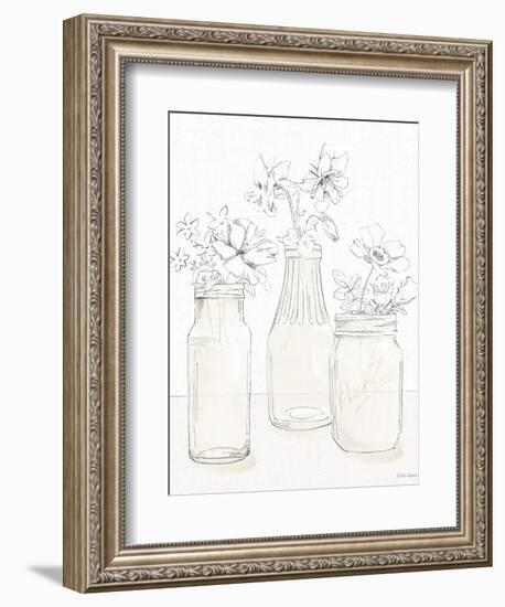 Peaceful Petals III Neutral-Beth Grove-Framed Premium Giclee Print