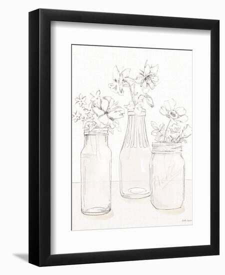 Peaceful Petals III Neutral-Beth Grove-Framed Premium Giclee Print