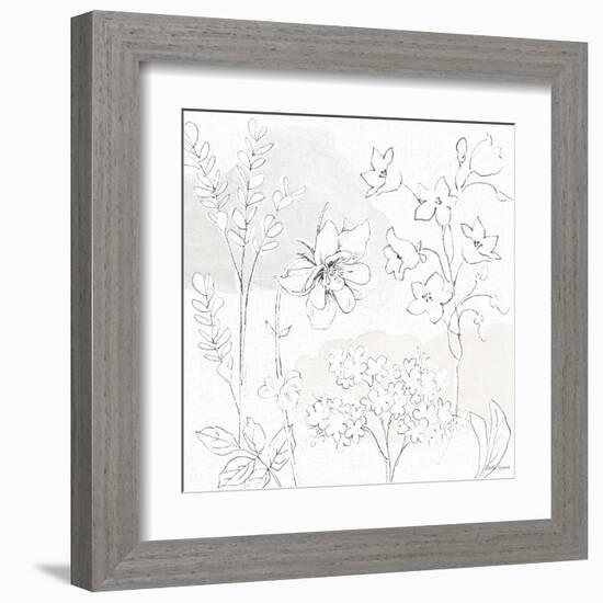 Peaceful Petals VII Neutral-Beth Grove-Framed Art Print