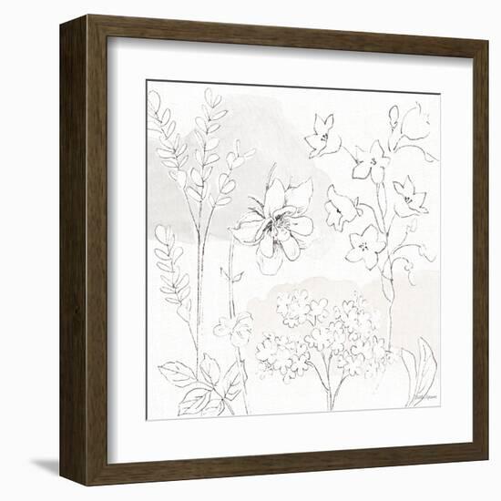 Peaceful Petals VII Neutral-Beth Grove-Framed Art Print