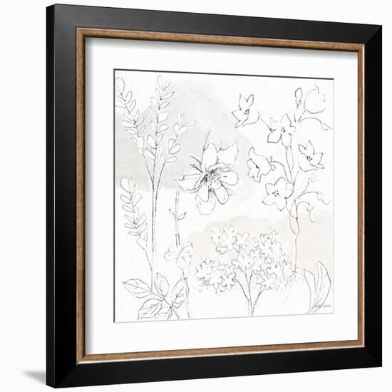 Peaceful Petals VII Neutral-Beth Grove-Framed Art Print