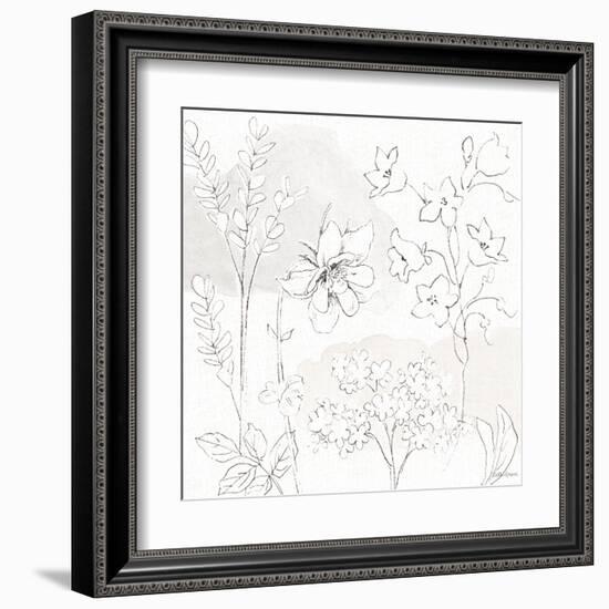 Peaceful Petals VII Neutral-Beth Grove-Framed Art Print