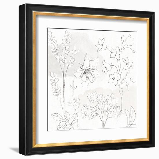 Peaceful Petals VII Neutral-Beth Grove-Framed Art Print