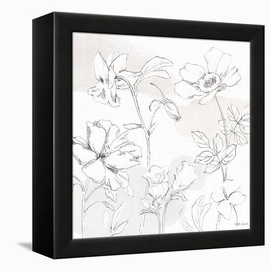 Peaceful Petals VIII Neutral-Beth Grove-Framed Stretched Canvas