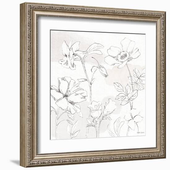Peaceful Petals VIII Neutral-Beth Grove-Framed Art Print
