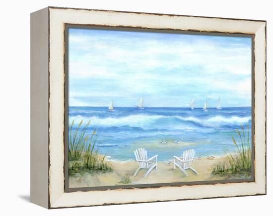 Peaceful Seascape-Marilyn Dunlap-Framed Stretched Canvas