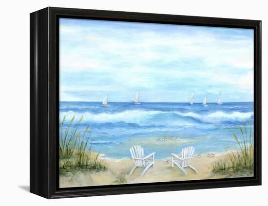 Peaceful Seascape-Marilyn Dunlap-Framed Stretched Canvas