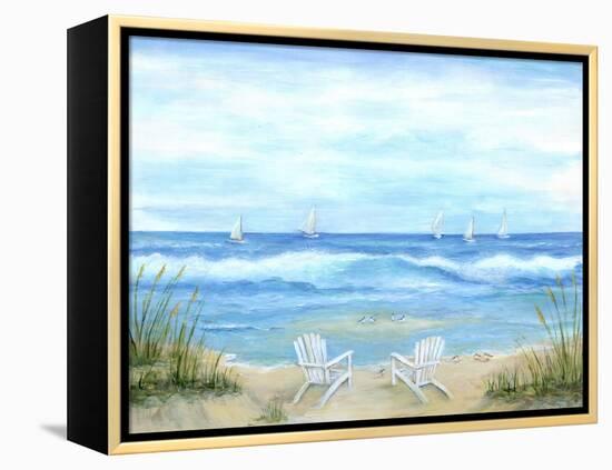 Peaceful Seascape-Marilyn Dunlap-Framed Stretched Canvas