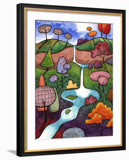 Peaceful Waterfall-Sandra Willard-Framed Giclee Print