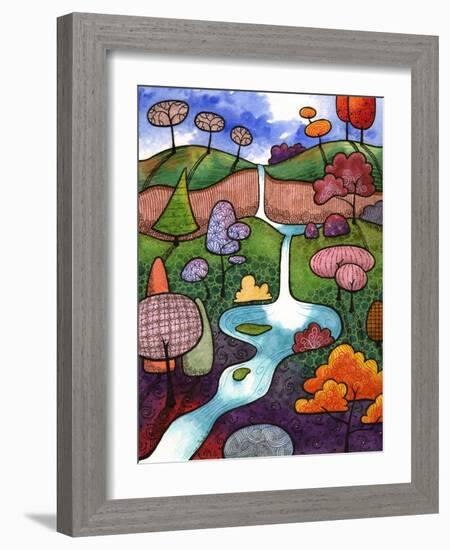 Peaceful Waterfall-Sandra Willard-Framed Giclee Print