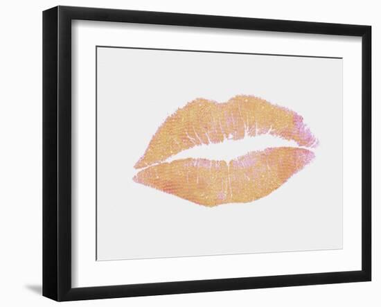 Peach and Gold Lips-Natasha Wescoat-Framed Giclee Print