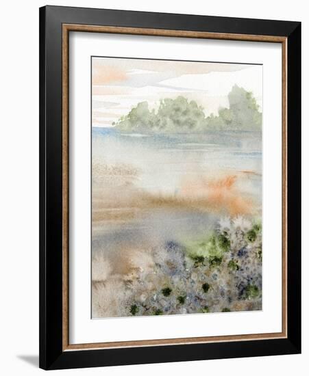 Peach Blue Landscape 4-Patti Bishop-Framed Art Print