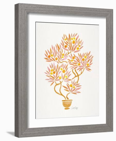 Peach Bonsai Orange-Cat Coquillette-Framed Giclee Print