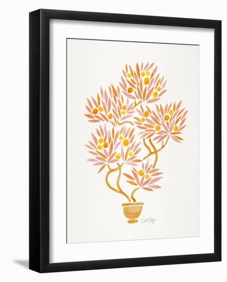 Peach Bonsai Orange-Cat Coquillette-Framed Giclee Print