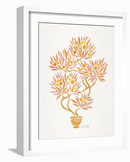 Peach Bonsai Orange-Cat Coquillette-Framed Giclee Print