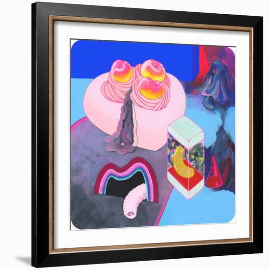 Peach-Flavored, 2018 (Mixed Media on Paper)-Tsz Kam-Framed Giclee Print