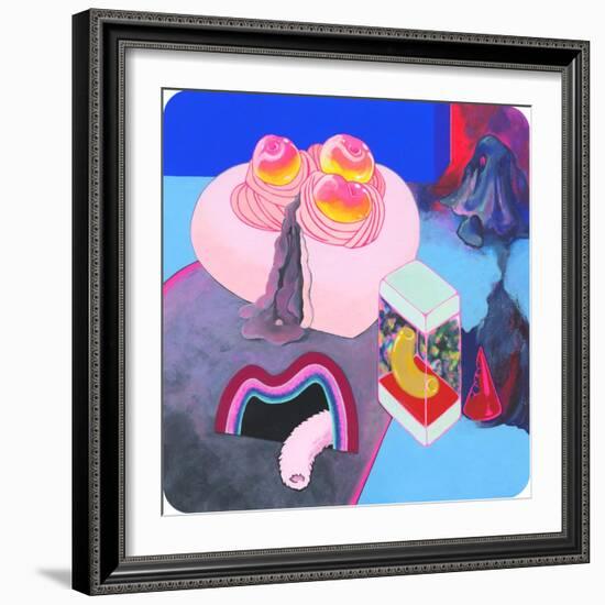 Peach-Flavored, 2018 (Mixed Media on Paper)-Tsz Kam-Framed Giclee Print