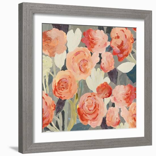 Peach Floral-PI Studio-Framed Art Print