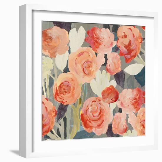 Peach Floral-PI Studio-Framed Art Print