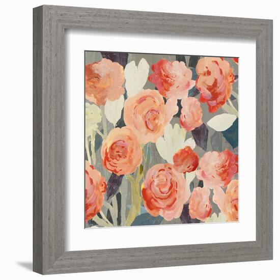 Peach Floral-PI Studio-Framed Art Print