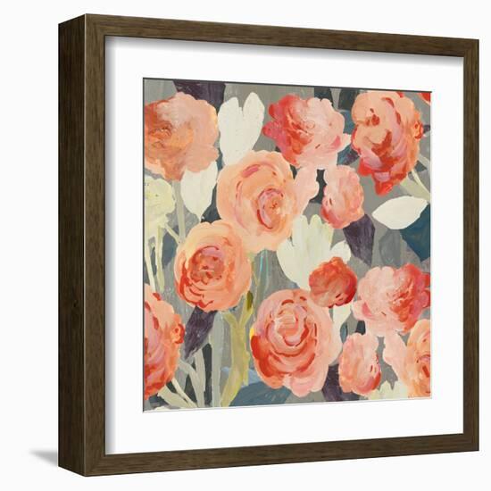 Peach Floral-PI Studio-Framed Art Print