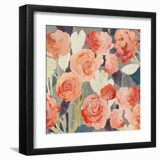 Peach Floral-PI Studio-Framed Art Print