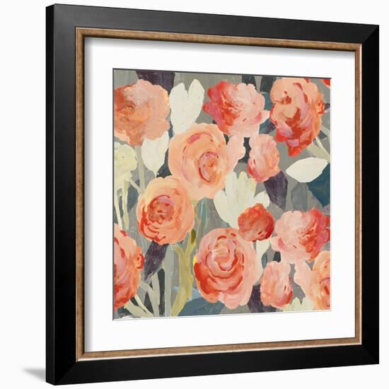 Peach Floral-PI Studio-Framed Art Print