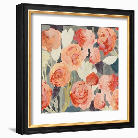 Peach Floral-PI Studio-Framed Art Print