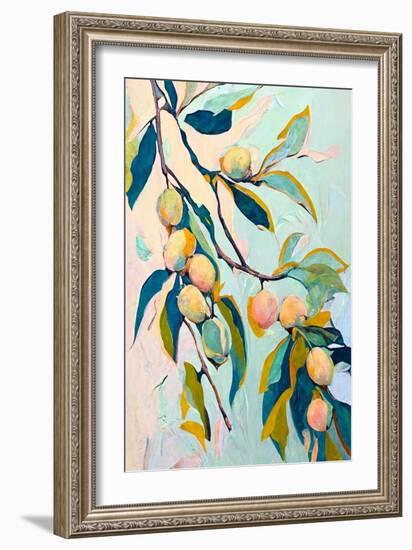 Peach Fruit Branch I-Avril Anouilh-Framed Art Print