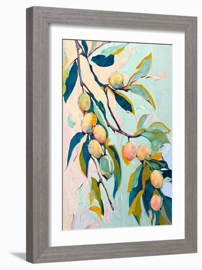 Peach Fruit Branch I-Avril Anouilh-Framed Art Print